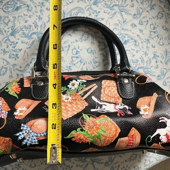 RARE Longaberger barrel purse with basket print all over VGUC - Picture 11 of 13